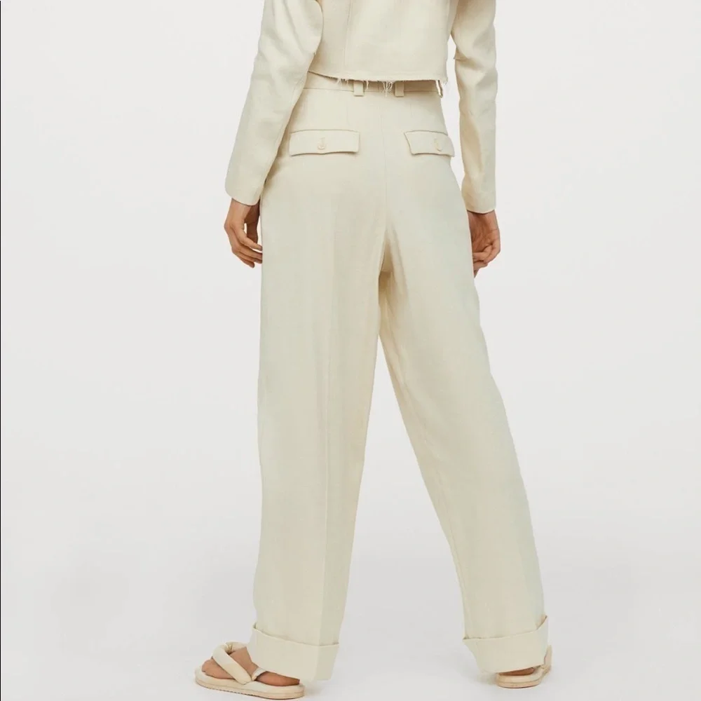 H&M Wide-Leg Twill Pants